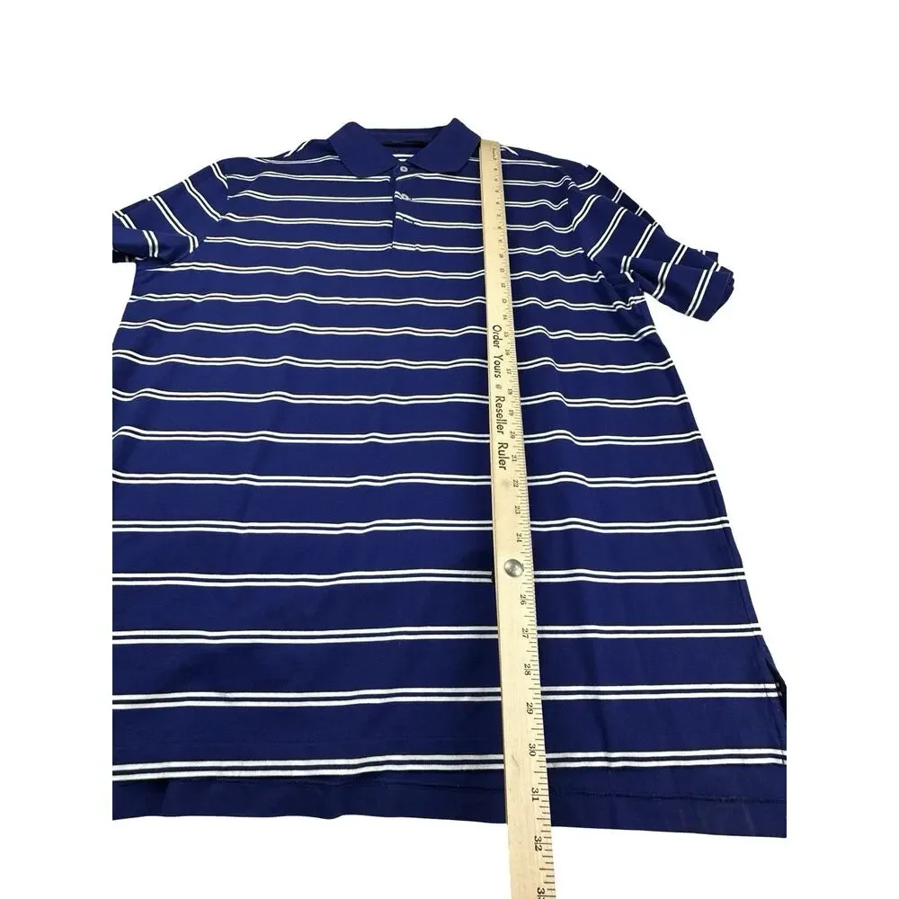 Polo Golf Ralph Lauren Mens XL Striped Polo Shirt Blue White NWT